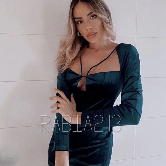 ZARA VELVET CUT OUT DRESS - Picture 4 of 15